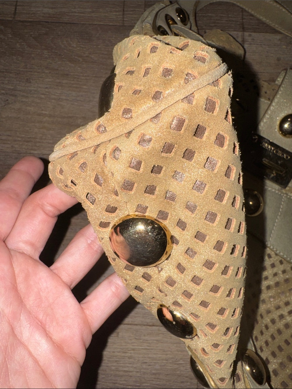 Jimmy Choo Gold Riki Shoulder Bag - Picture 4 of 6